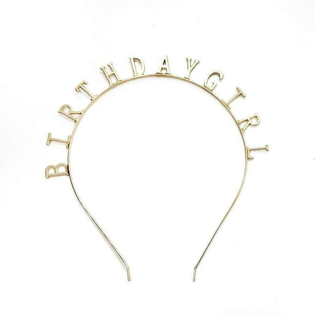 0.6 0.3 Letters Elehere Rose Gold Birthday Girl Tiara Headband Headpiece Girls Party Hair Accessories 